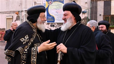 البابا تواضروس الثاني يستقبل بطريرك السريان في الكاتدرائية المرقسية بالإسكندرية