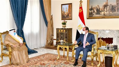 السيسي لـ سفير الكويت المنتهي عمله بالقاهرة: نؤكد دعم مصر الكامل لصون أمن الخليج