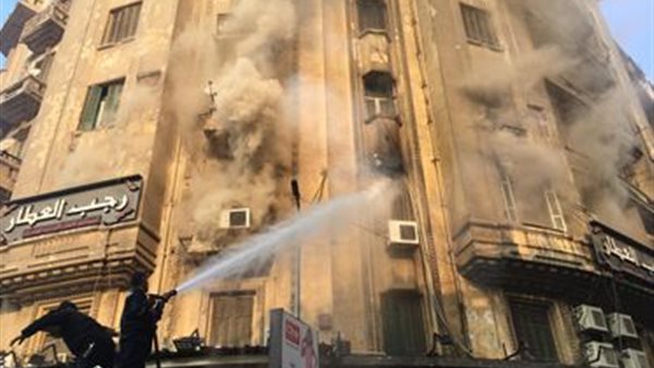 حريق محل مشويات -