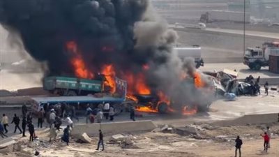 سرعة النيران سببها أسطوانات أوكسجين.. أحد الناجين يروي تفاصيل حادث الطريق الدائري الأوسطي | فيديو
