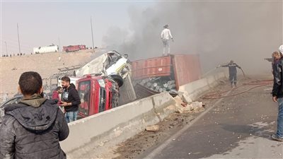 رفع آثار حادث الدائري الأوسطي وعودة الحركة المرورية لطبيعتها