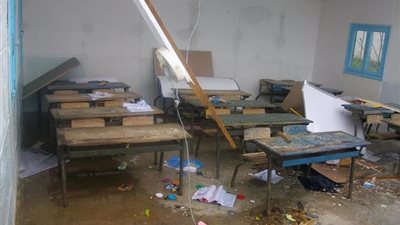 أول أيام الدراسة.. سقوط أجزاء من سقف مدرسة بالمنوفية عقب انتهاء طابور الصباح