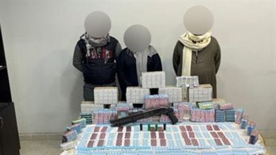 القبض على 3 متهمين بحوزتهم 41 ألف قرص مخدر بالجيزة