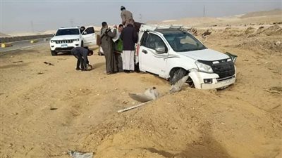مصرع واصابة 12 شخصا في حادث مروري بالطريق الصحراوي الشرقي بحلوان