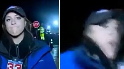 دهستها سيارة.. مراسلة تتعرض إلى حادث على الهواء أمام المشاهدين | فيديو جراف