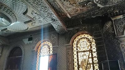 حريق هائل بكنيسة مريم العذراء بإدفو في أسوان