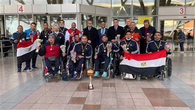 بعد الفوز ببطولة إفريقيا.. وفد رسمي يستقبل بعثة منتخب مصر البارالمبي لكرة السلة بمطار القاهرة