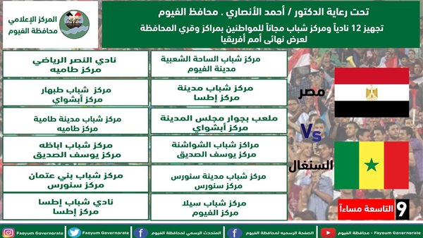 تجهيزات محافظة الفيوم