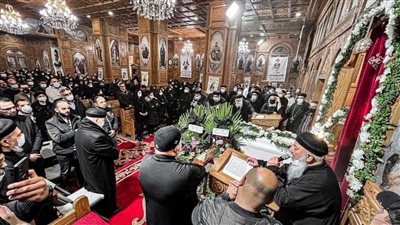 جنازة مهيبة للشماس أنطونيوس نجل القمص بيشوي فخري ببورسعيد | صور