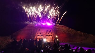 لأول مرة.. احتفالية فنية بمعبدي أبو سمبل قبل تعامد الشمس على وجه رمسيس الثاني بأسوان