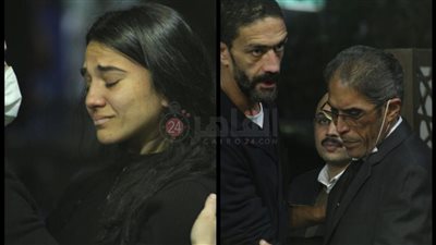 فنانون وإعلاميون في عزاء إياد داوود بمسجد الحامدية الشاذلية | صور 