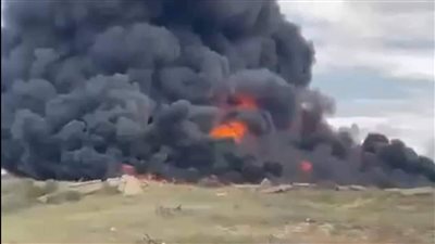 احتراق سيارة نقل ثقيل على الطريق الدولي العريش - الشيخ زويد دون إصابات | فيديو