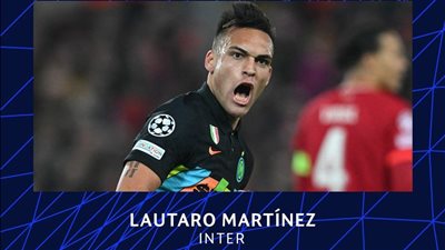 هدف لاوتارو مارتينيز الأفضل في إياب دور الـ16 من دوري أبطال أوروبا