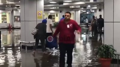 مطار القاهرة يوضح حقيقة غرق صالاته بسبب الأمطار الغزيرة (صور)