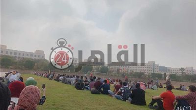 النت فصل.. طلاب علاج طبيعي بجامعة 6 أكتوبر يؤدون امتحان “الميد تيرم” على “النجيلة” (صور)
