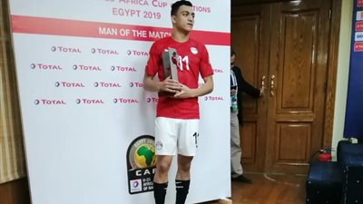 مصطفى محمد رجل مباراة منتخب مصر الأولمبي أمام الكاميرون