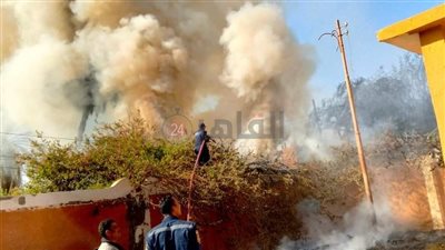 اندلاع حريق بسور مدرسة ابتدائية في الأقصر.. والتعليم: لم يصل إلى الفصول | صور 