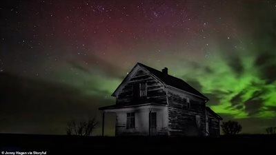 الشقف القطبي الناتج عن الانفجار الشمسي يظهر في أمريكا الشمالية|صور 