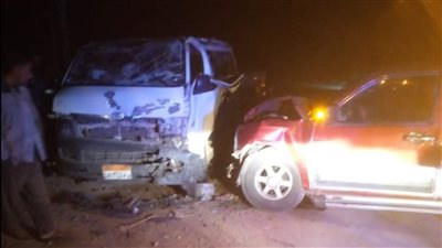 إصابة 3 أشخاص في حادث تصادم بطريق بنها - المنصورة 