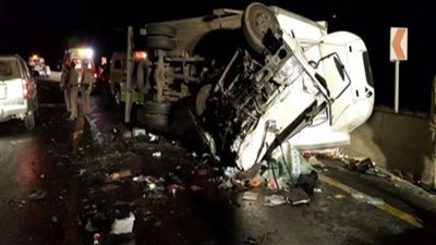 مصرع وإصابة 9 أشخاص في انقلاب ميكروباص على الطريق الصحراوي الشرقي بالمنيا الجديدة