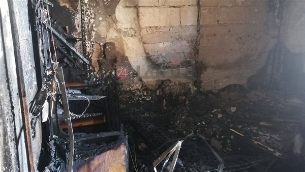 حريق شقة عروسين بمساكن
