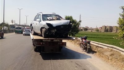 عودة الحركة المرورية بطريق مصر إسكندرية الزراعي لطبيعتها عقب حادث انقلاب سيارة