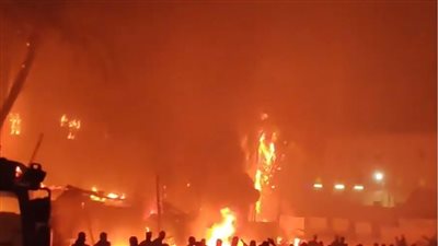 الدفع بـ5 سيارات إطفاء للسيطرة على حريق هائل في منزلين بسوهاج| فيديو وصور