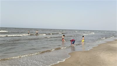 شاطئ جمصة شبه خالٍ في شم النسيم| صور