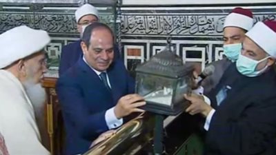 السيسي وسلطان طائفة البهرة بالهند يفتتحان أعمال التطوير بمسجد الإمام الحسين | بث مباشر 