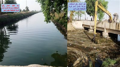 رفع مخلفات أعمال تطهير ترعة كاسل.. وحل مشكلة أهالي قرية التوفيقية بكوم أمبو