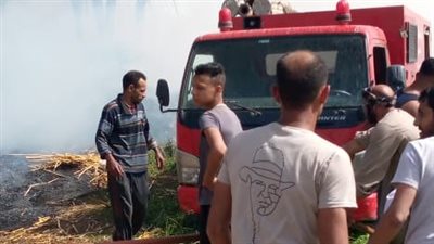 السيطرة على حريق منزل وقطعة أرض منزرعة بالقمح في سوهاج | صور