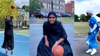 الحجاب لم يوقفها عن حلمها.. لاعبة كرة سلة تجذب الأنظار إليها في أمريكا بالزي الإسلامي | فيديو