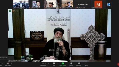 عبر Zoom.. البابا تواضروس يلقي كلمة لكهنة منطقة الأرشيديوسس بأمريكا