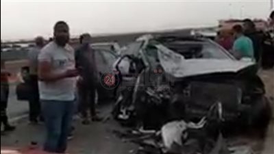 بينهم مجهول.. إصابة 10 أشخاص في حادث مروع على طريق بورسعيد دمياط | صور وفيديو 