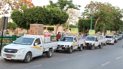 محافظ المنيا يسلم جهاز عروسة للفتيات المشاركات في حفل الزفاف الجماعي