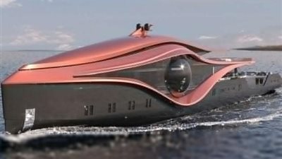 بعيون زجاجية عملاقة.. تصميم يخت فاخر مستوحى من سفن الفضاء │ صور