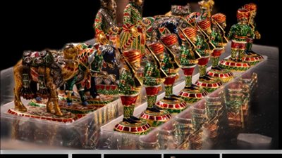 لا مثيل لها في العالم.. المجوهرات الملكية يعلن عرض شطرنج ذهبي للملك فاروق 