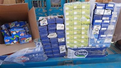 ضبط 1500 علبة جبنة منتهية الصلاحية داخل أحد المحال التجارية بسوهاج