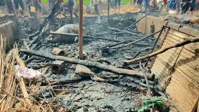 حريق حظيرة مواشي بالمنوفية بسبب عُقب سيجارة