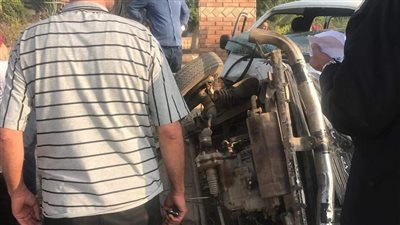 إصابة 5 أشخاص في تصادم ميكروباص ودراجة نارية بطنطا 