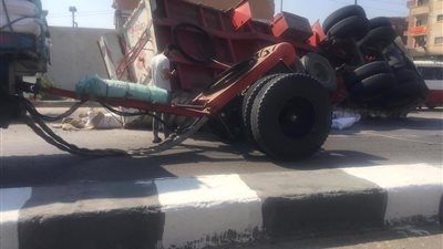 نفوق 7 مواشي في انقلاب مقطورة بالغربية 