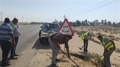 شمال سيناء تبدأ العمل فى رفع كفاءة طريق العريش - القنطرة 