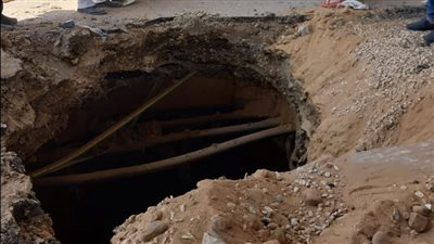 هبوط أرضي بشارع 23 بشبرا الخيمة 