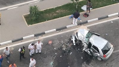 مصرع شخصين في حادث تصادم سيارتين بجسر السويس 