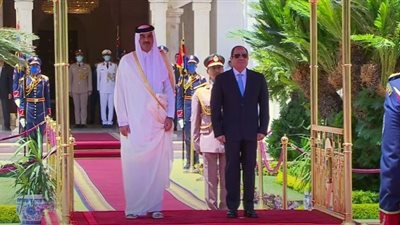 مراسم استقبال رسمية.. السيسي يستقبل أمير قطر بقصر الاتحادية |فيديو