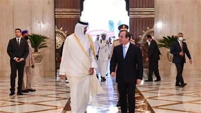 السيسي يتفق مع أمير قطر على إحياء عملية السلام للتوصل إلى حل عادل وشامل للقضية الفلسطينية
