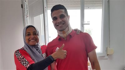 بعد تتويجه بذهبية البحر المتوسط.. يوسف بدوي يرتدي واقي الرقبة 10 أيام