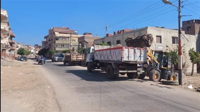 حملات نظافة وتجميل ورفع الإشغالات وكفاءة الإنارة العامة بمدن وقرى 4 مراكز بكفر الشيخ