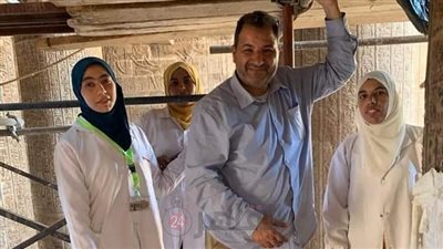 الآثار ترسل لجنة لمتابعة أعمال الترميم بمعبد إسنا | صور 