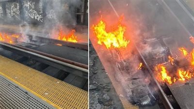 بسبب درجات الحرارة المرتفعة.. اندلاع حريق في مسارات أحد قطارات لندن